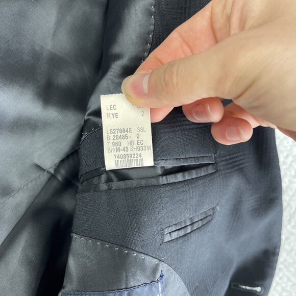 Joseph Abboud Blazer Mens 38L Black REDA Super 110s Wool 2 Button Jacket - Picture 16 of 16